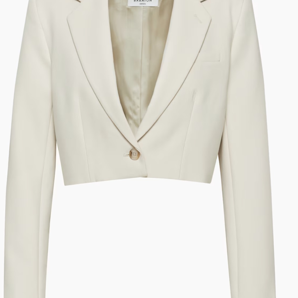 Babaton Matte Pearl Cropped Blazer